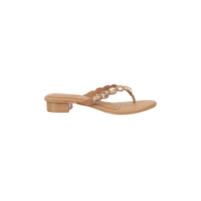 Mochi Women Antic-gold Party Sandals (SKU: 35-1636-28-36)