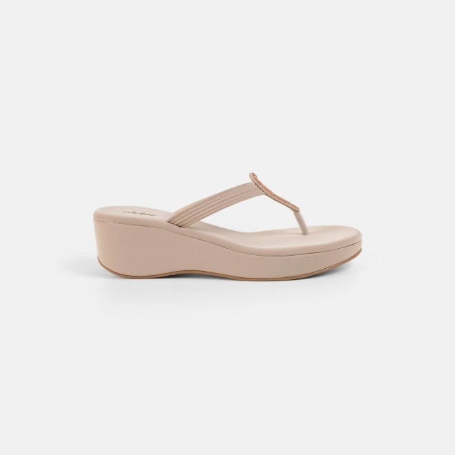 Mochi Women Beige Casual Sandals (SKU: 35-165-20-35)