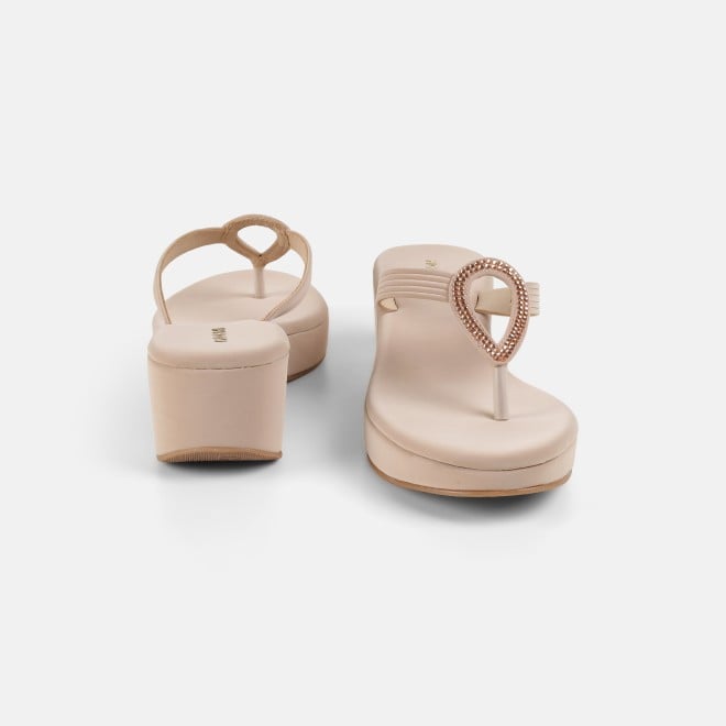 Mochi Women Beige Casual Sandals (SKU: 35-165-20-35)