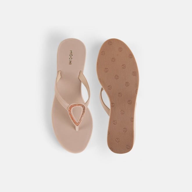 Mochi Women Beige Casual Sandals (SKU: 35-165-20-35)