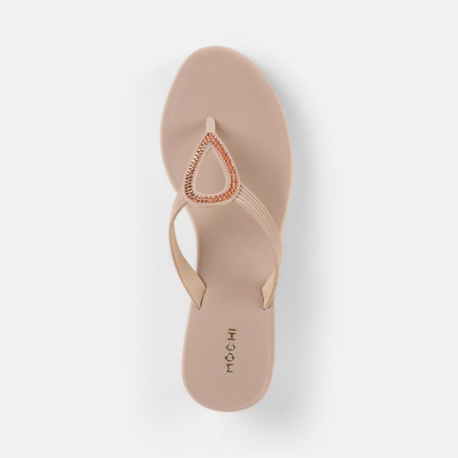 Mochi Women Beige Casual Sandals (SKU: 35-165-20-35)