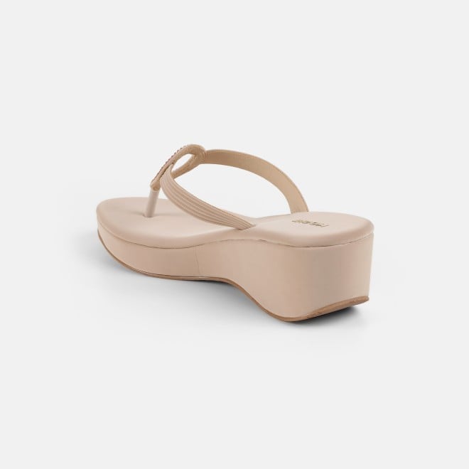 Mochi Women Beige Casual Sandals (SKU: 35-165-20-35)