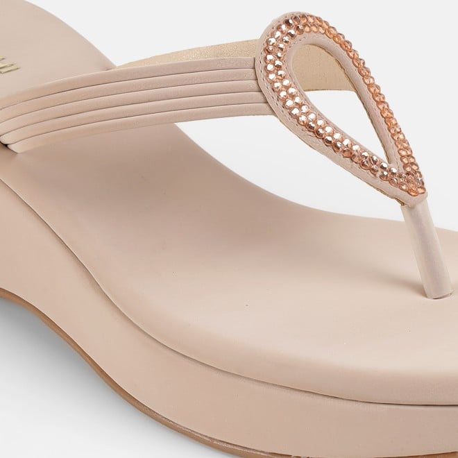 Mochi Women Beige Casual Sandals (SKU: 35-165-20-35)