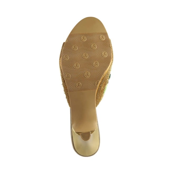 Mochi Women Gold Ethnic Mules (SKU: 35-172-28-36)