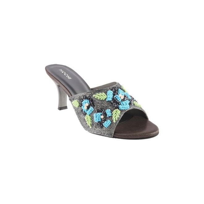 Mochi Women Gun-metal Ethnic Mules (SKU: 35-172-29-36)