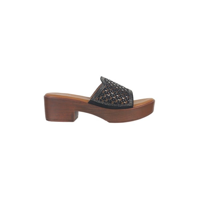 Mochi Women Black Wedding Slip Ons (SKU: 35-1747-11-36)