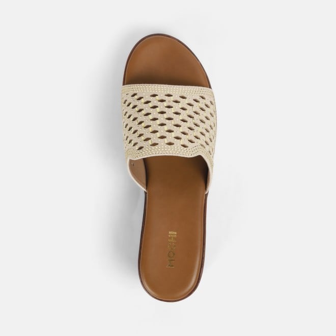 Mochi Women Beige Casual Slip Ons (SKU: 35-1747-20-36)