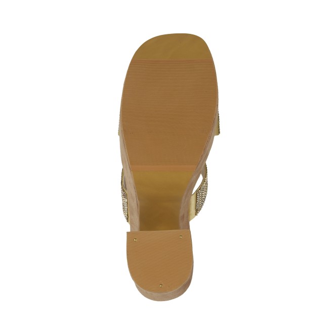 Mochi Women Gold Party Slip Ons (SKU: 35-175-15-36)