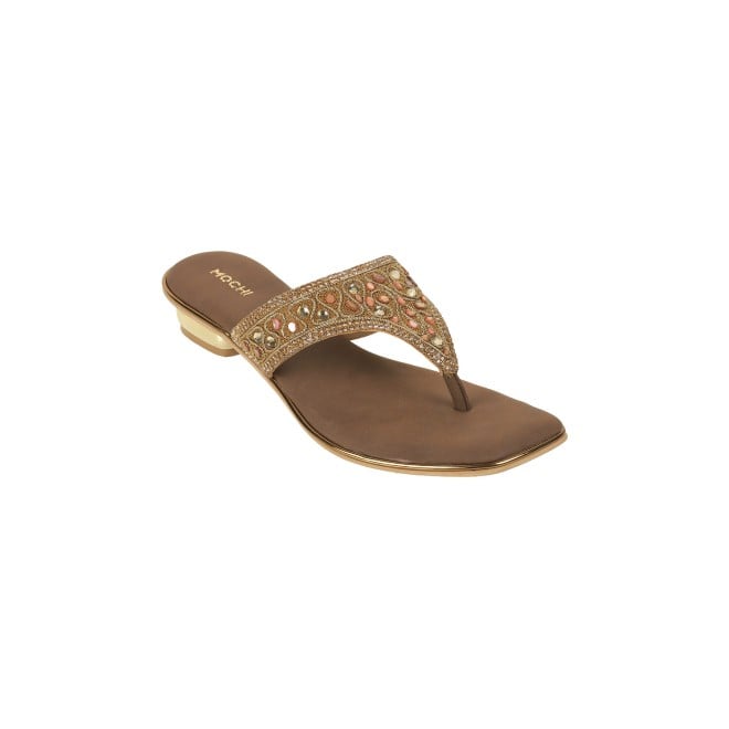 Mochi Women Antic-gold Wedding Slip Ons (SKU: 35-1763-28-36)