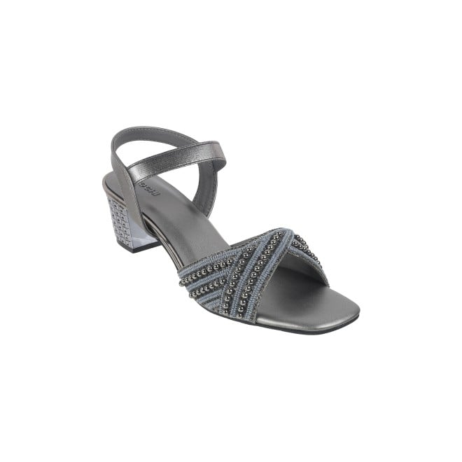 Mochi Women Gun-Metal Party Sandals