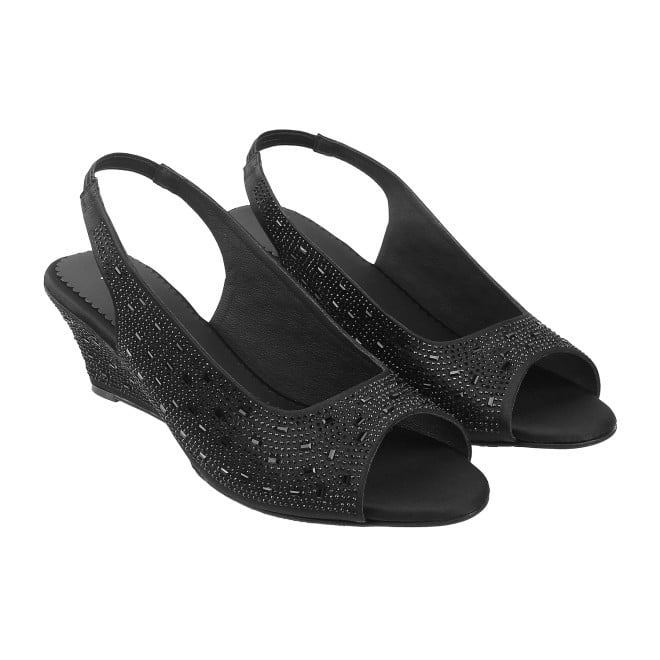 Mochi Women Black Party Sandals