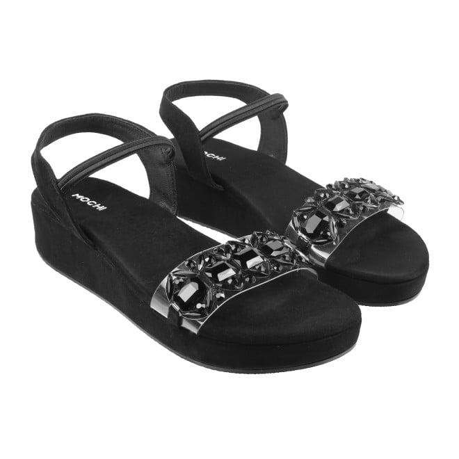 Mochi Women Black Party Sandals