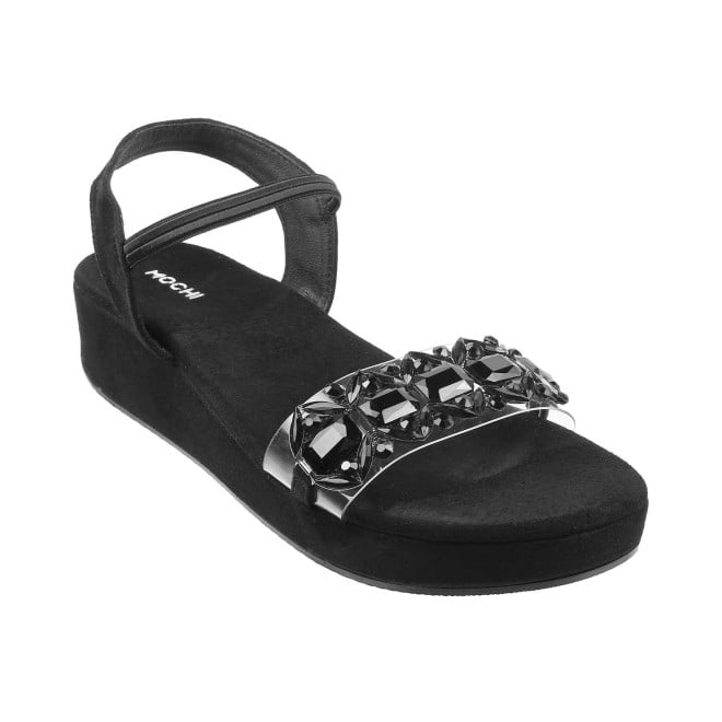 Mochi Women's Black Fashion Sandals-4 UK (37 EU) (44-9818