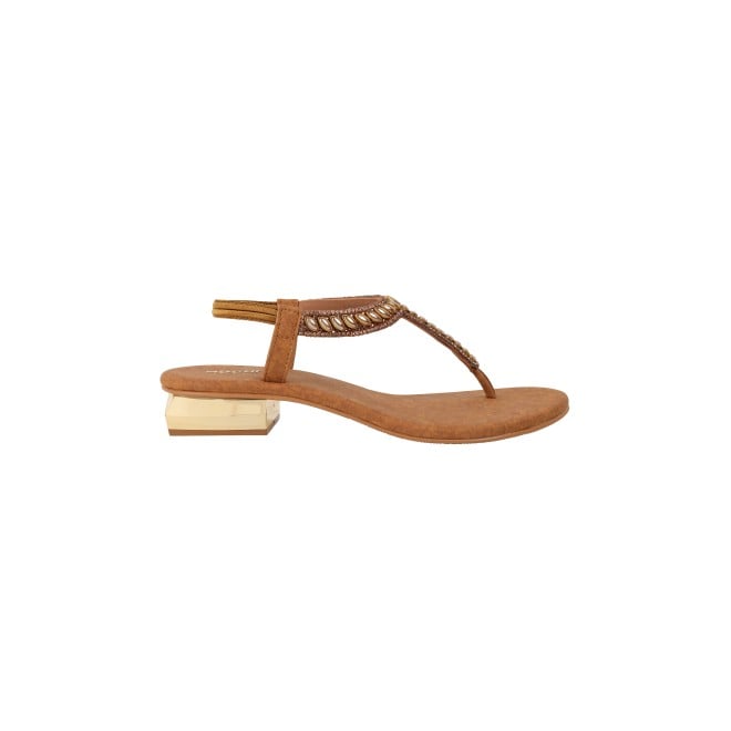 Mochi Women Antique-Gold Casual Sandals (SKU: 35-1823-28-36)