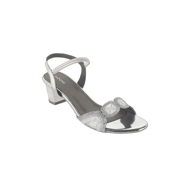 Mochi Women Silver Party Sandals