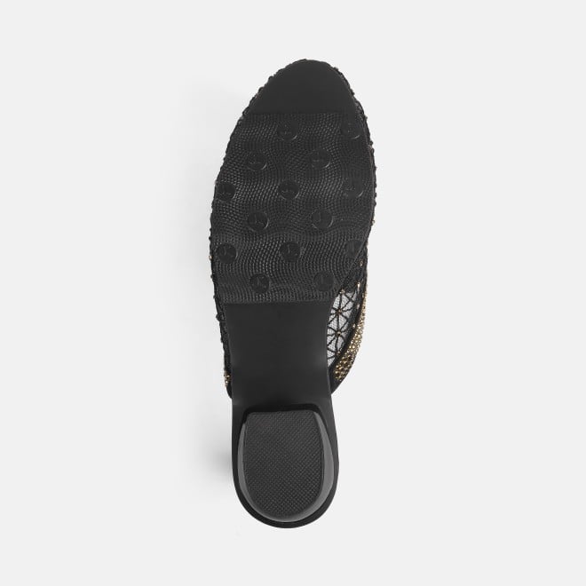 Mochi Women Black Ethnic Slip Ons (SKU: 35-1837-11-36)