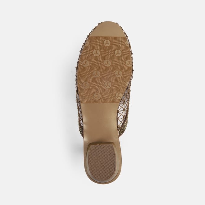 Mochi Women Antic-gold Ethnic Slip Ons (SKU: 35-1837-28-36)