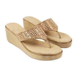 Women Antique-Gold Casual Sandals