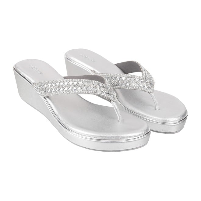 Mochi Women Silver Casual Sandals