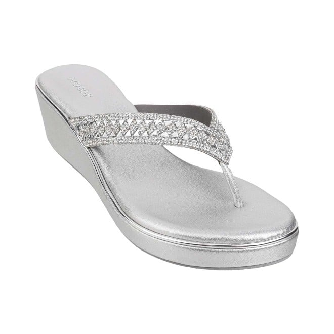 Mochi Women Silver Casual Sandals