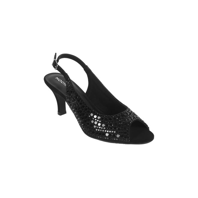 Mochi Women Black Party Sandals