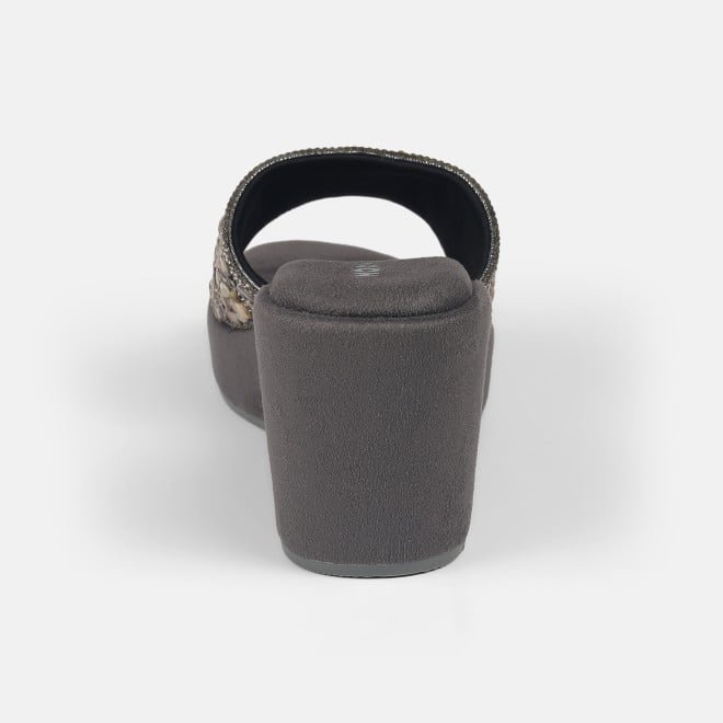 Mochi Women Gun-metal Ethnic Slip Ons (SKU: 35-1984-29-35)