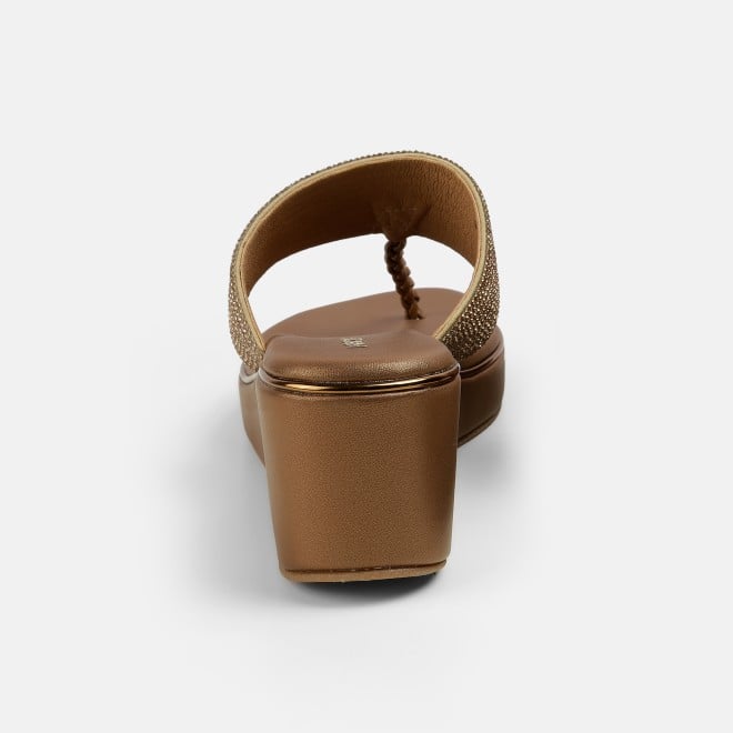 Mochi Women Antic-gold Ethnic Slip Ons (SKU: 35-1986-28-35)