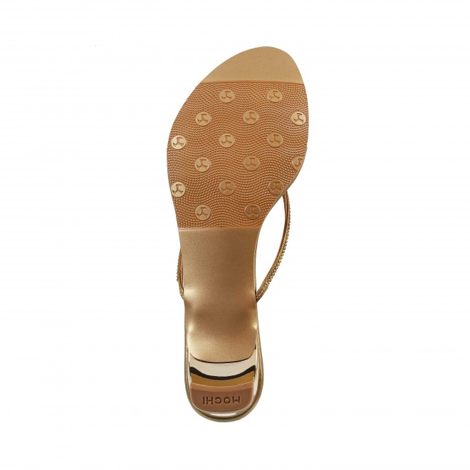 Mochi Women Antique-Gold Ethnic Sandals (SKU: 35-199-28-36)
