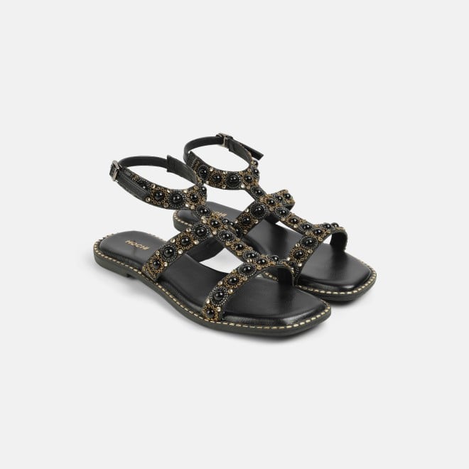 Mochi Women Black Casual Gladiators (SKU: 35-1999-11-37)