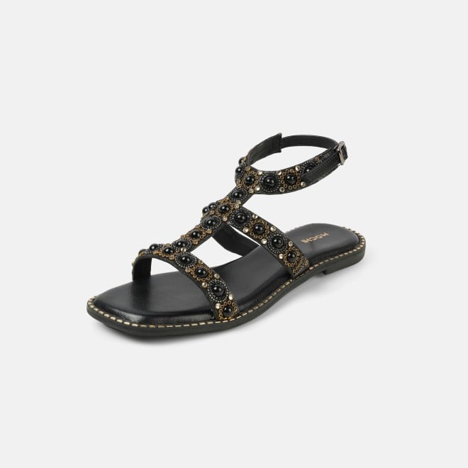 Mochi Women Black Casual Gladiators (SKU: 35-1999-11-37)