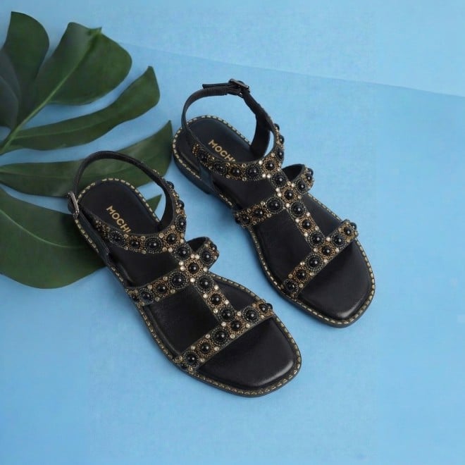 Mochi Women Black Casual Gladiators (SKU: 35-1999-11-37)