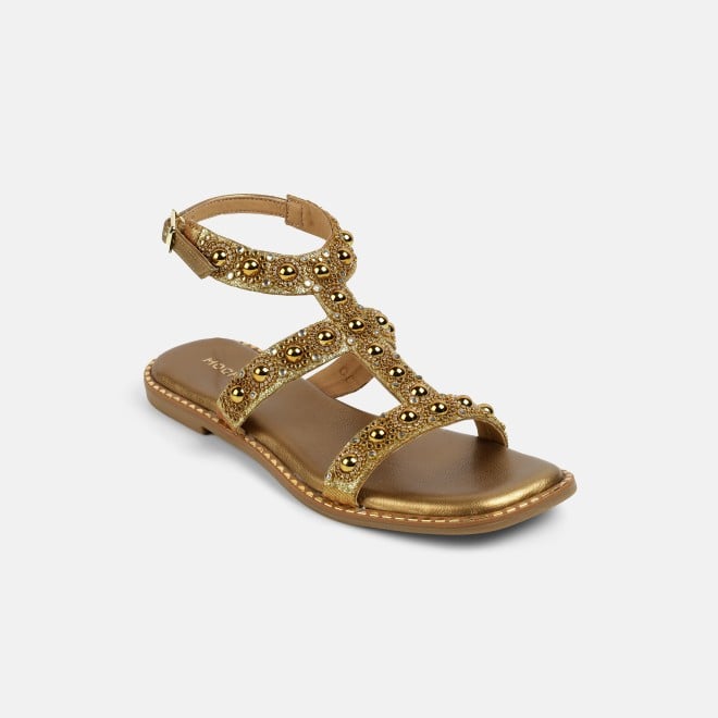 Mochi Women Antic-gold Casual Gladiators (SKU: 35-1999-28-37)