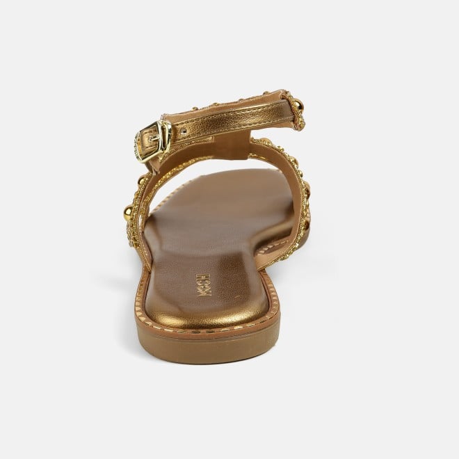 Mochi Women Antic-gold Casual Gladiators (SKU: 35-1999-28-37)