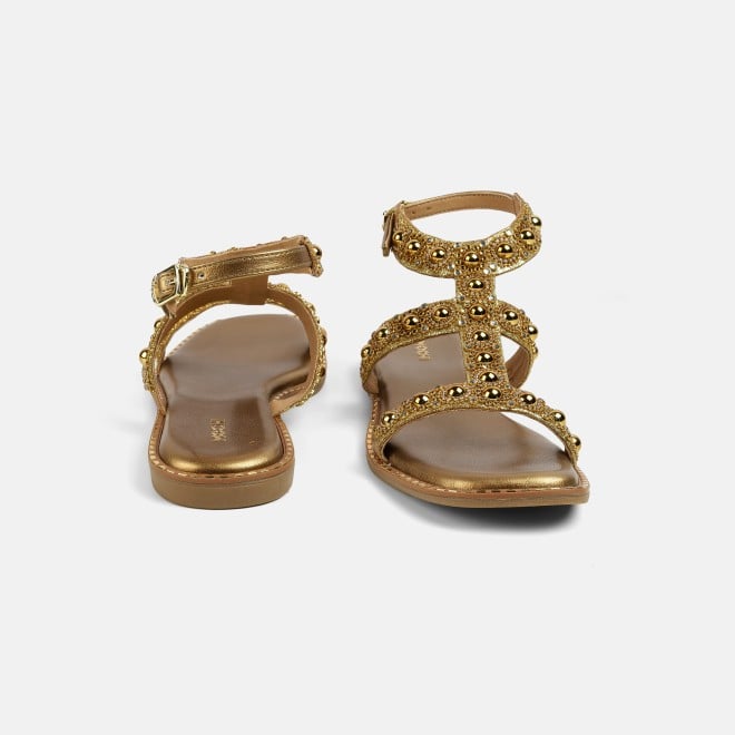 Mochi Women Antic-gold Casual Gladiators (SKU: 35-1999-28-37)