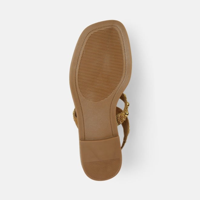 Mochi Women Antic-gold Casual Gladiators (SKU: 35-1999-28-37)