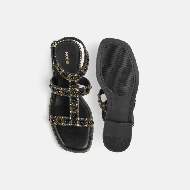 Mochi Women Black Casual Gladiators (SKU: 35-1999-11-37)