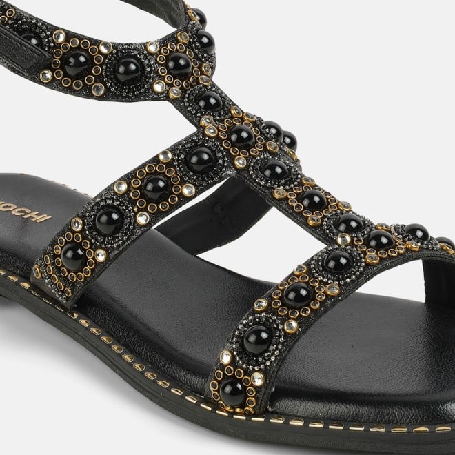 Mochi Women Black Casual Gladiators (SKU: 35-1999-11-37)