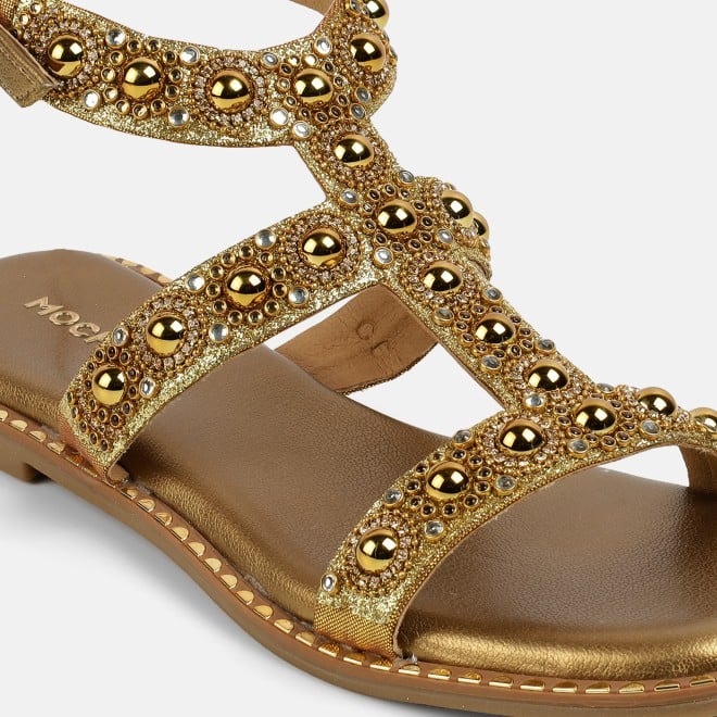 Mochi Women Antic-gold Casual Gladiators (SKU: 35-1999-28-37)