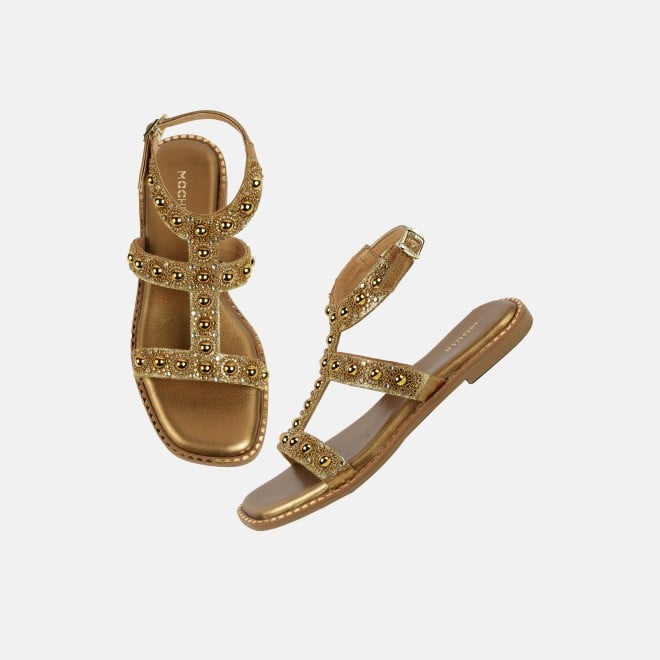 Mochi Women Antic-gold Casual Gladiators (SKU: 35-1999-28-37)