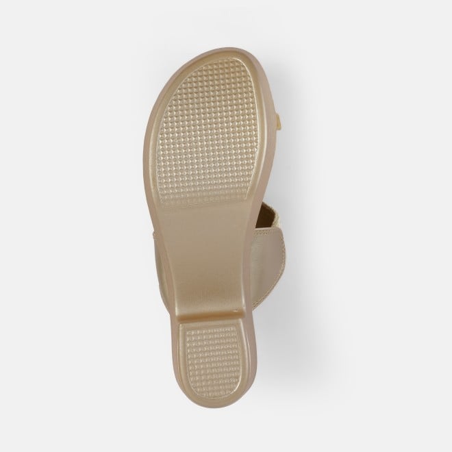 Mochi Women Gold Ethnic Slip Ons (SKU: 35-2054-15-37)