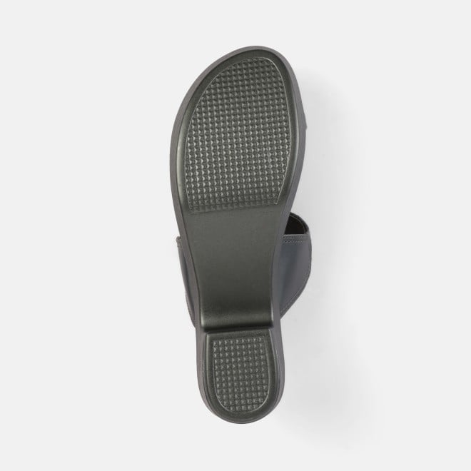 Mochi Women Gun-metal Ethnic Slip Ons (SKU: 35-2054-29-37)