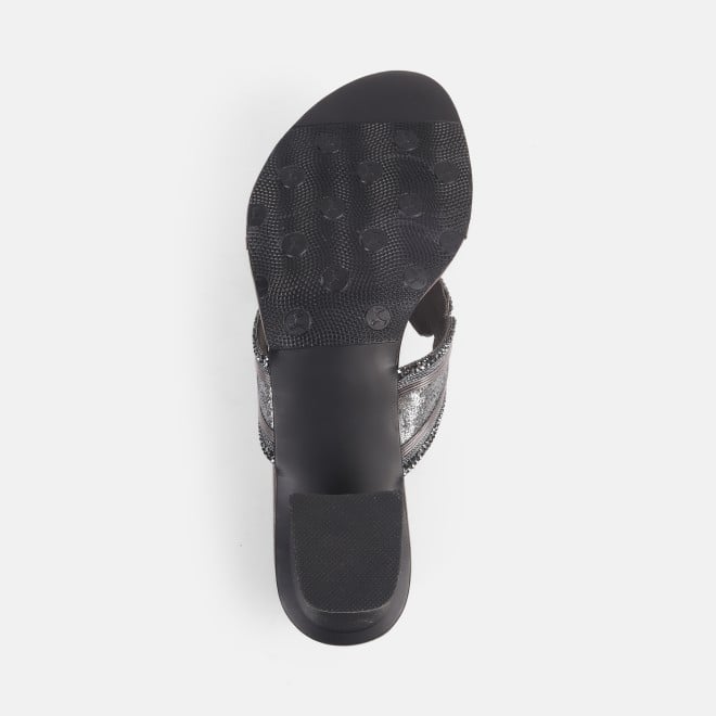 Mochi Women Gun-metal Party Slip Ons (SKU: 35-2057-29-36)