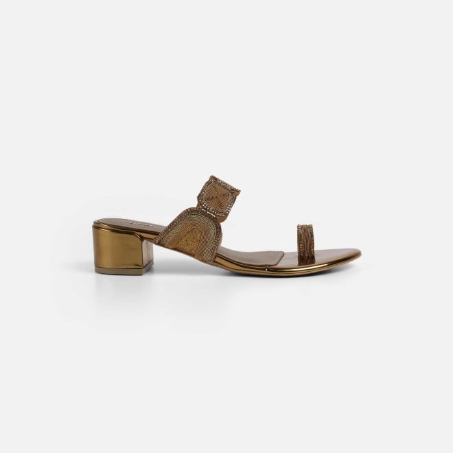 Mochi Women Antic-gold Ethnic Slip Ons (SKU: 35-2058-28-36)