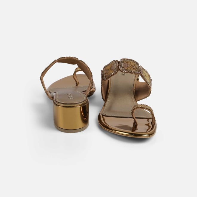 Mochi Women Antic-gold Ethnic Slip Ons (SKU: 35-2058-28-36)