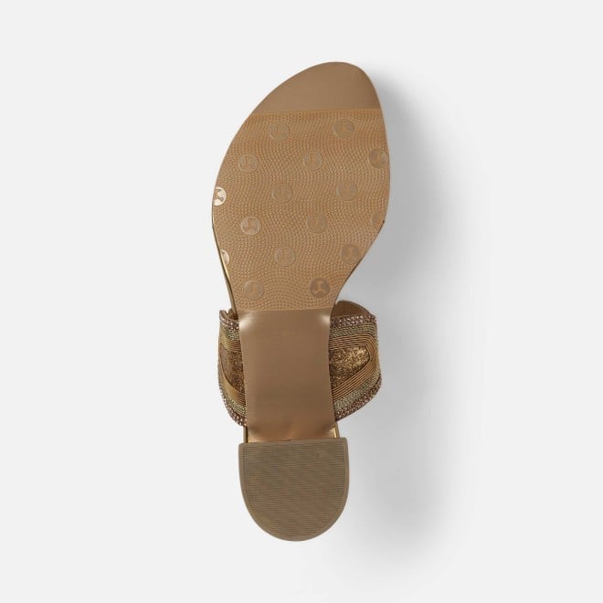 Mochi Women Antic-gold Ethnic Slip Ons (SKU: 35-2058-28-36)