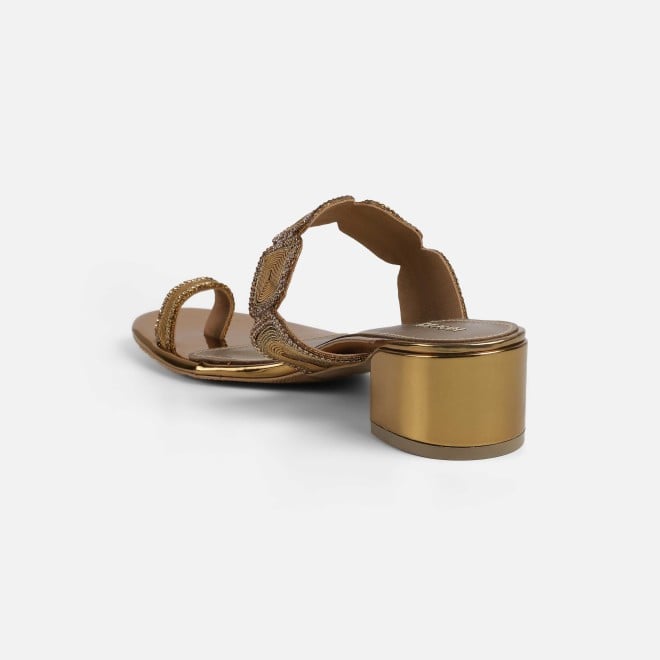 Mochi Women Antic-gold Ethnic Slip Ons (SKU: 35-2058-28-36)
