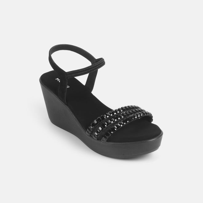 Mochi Women Black Party Sandals