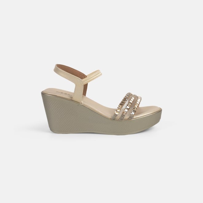 Mochi Women Gold Party Sandals (SKU: 35-2059-15-36)