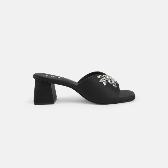 Mochi Women Black Party Slip Ons (SKU: 35-2081-11-36)
