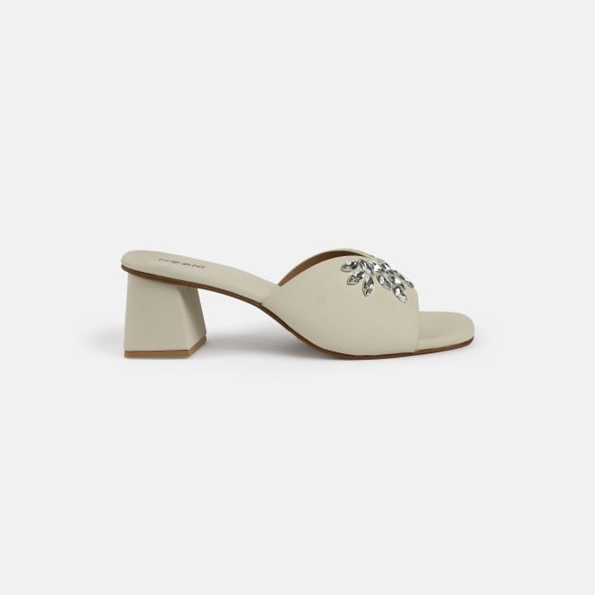 Mochi Women Beige Party Slip Ons (SKU: 35-2081-20-36)
